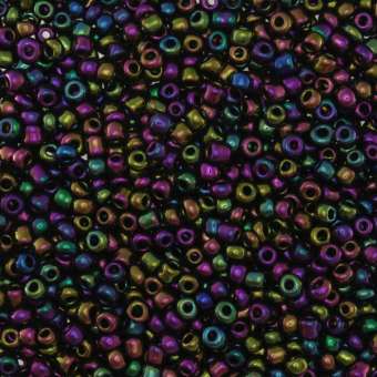 Rocailles, 50g, rund, 2mm, dunkelviolett metallic dunkelviolett metallic