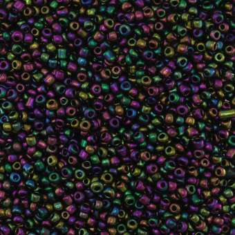 Rocailles, 50g, rund, 1,5mm, dunkelviolett metallic dunkelviolett metallic