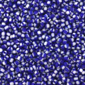 Rocailles, 50g, rund, 1,5mm, blau-weiß blau-weiß