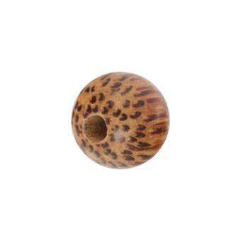 Holzperle, (5 Stück), (Palmwood), 5mm, rund, hellbraun Palmwood, hellbraun