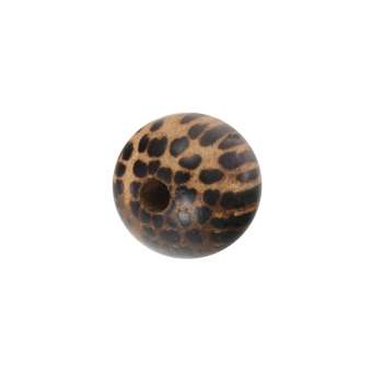Holzperle, (5 Stück), (Old Palmwood), 5mm, rund, dunkelbraun Old Palmwood, dunkelbraun