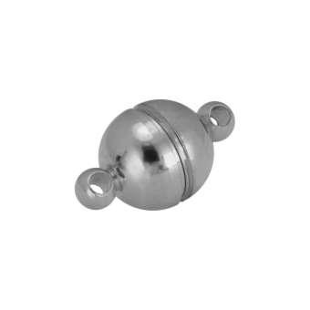 Magnetverschluss, 5X11mm, Loch-Ø 1,2mm, Metall, silberfarben silberfarben