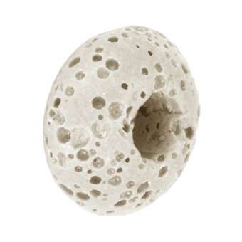 Großlochperle aus Lava, 13mm, naturweiß naturweiß