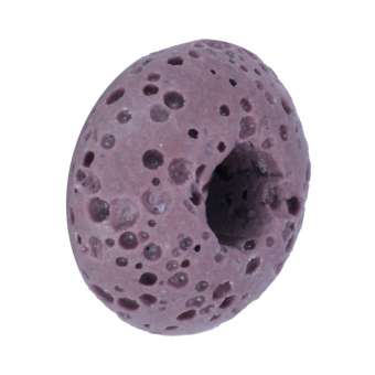 Großlochperle aus Lava, 13mm, helllila helllila
