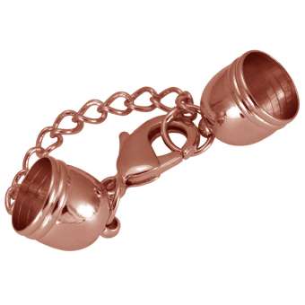 Verschluss mit Kette, 42X7mm, Loch-Ø 6mm, kupferfarben 