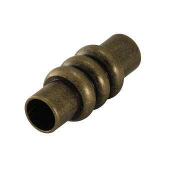 Magnetverschluss, 18X8mm, Loch-Ø 3mm, Metall, bronzefarben bronzefarben, Loch-Ø 6mm