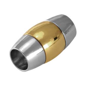 Magnetverschluss, 18X10mm, Loch-Ø 6mm, Metall, silber-goldfarben 