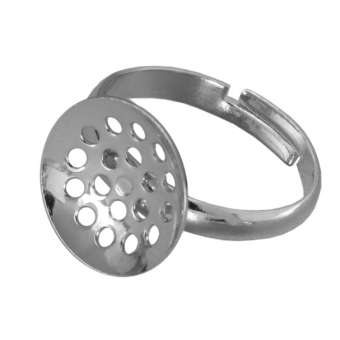 Ring mit Ø 12mm Fassung, 20mm, silberfarben Ring mit Fassung, silberfarben