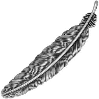 Großer Federanhänger, 110mm, silberfarben 