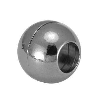 Magnetverschluss, 13X13mm, Loch-Ø 6mm, Metall, silberfarben silberfarben