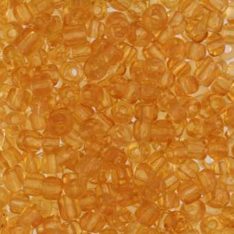 Rocailles, 50g, rund, 4mm, honigfarben transparent honigfarben transparent