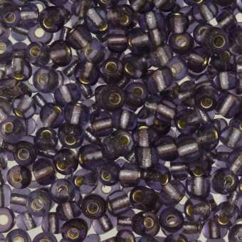 Rocailles, 50g, rund, 4mm, lila farben silverline lila farben silverline