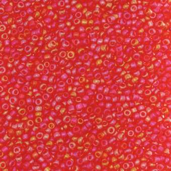 Rocailles, 50g, rund, 1,5mm, rot rainbow rot rainbow