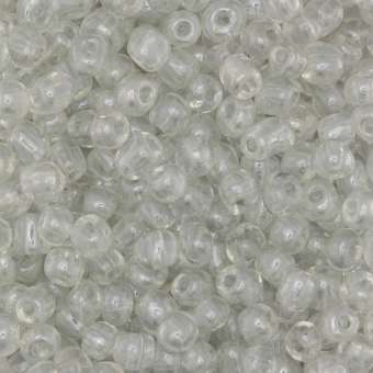 Rocailles, 50g, rund, 4mm, transparent luster transparent luster