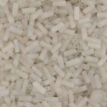Stiftperlen, 50g, rund, 6X2mm, eierschalen weiß frost-rainbow eierschalen weiß frost-rainbow