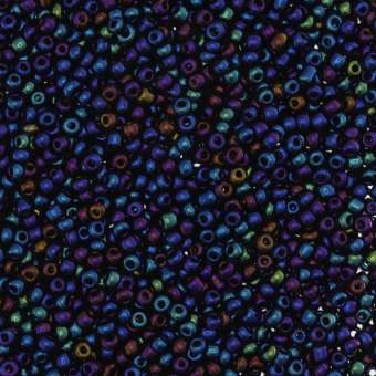 Rocailles, 50g, rund, 1,5mm, royalblau metallic royalblau metallic