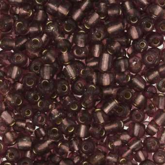 Rocailles, 50g, rund, 4mm, lila farben silverline lila farben silverline
