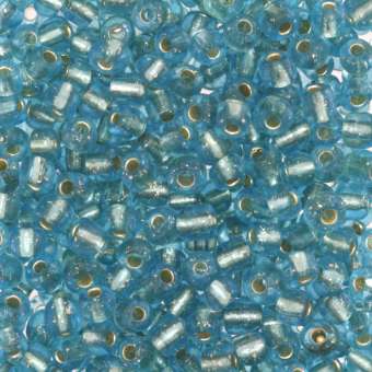 Rocailles, 50g, rund, 4mm, mint-türkis silverline mint-türkis silverline