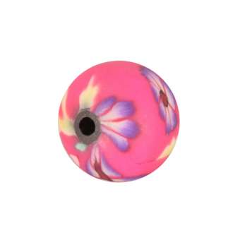 Fimoperle, 8mm, rund, dunkelrosa 