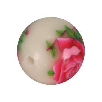 Fimoperle, 11mm, rund, weiß 