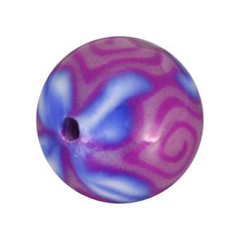 Fimoperle, 11mm, rund, lila farben 