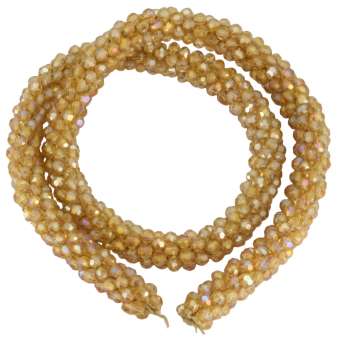 Handgeknoteter Perlenstrang, 420X8mm, braun-beige AB braun-beige