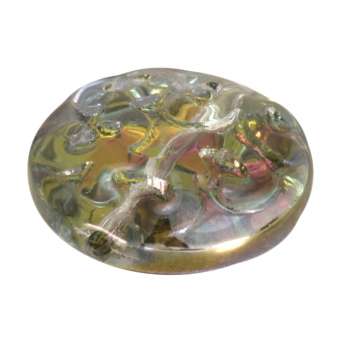 Glasperle, 14X6mm, khaki-grün (irrisierend) khaki-grün (irrisierend)