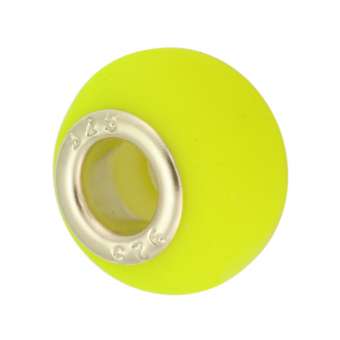 Neon Großlochperle, 13X10mm, Fimo, neon gelb neon gelb