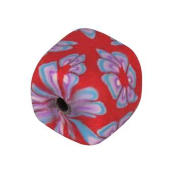 Fimoperle, 12mm, quadratisch, rot 