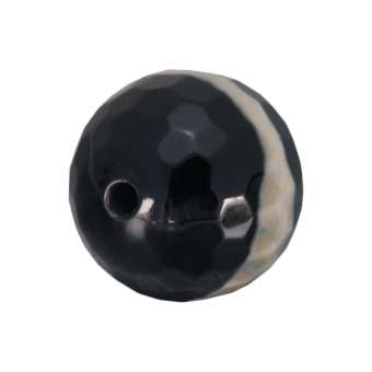 Agate (facettiert), 10mm, schwarz (mit naturfarbenen Einschlüssen) 