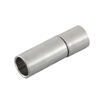 Steckverschluss, 16X5mm, Loch-Ø 4mm, Metall, silberfarben silberfarben, Loch-Ø 4mm