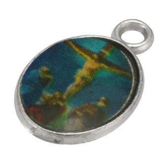 Metallanhänger (Amulett / Medallion), 15X10mm, silberfarben silberfarben