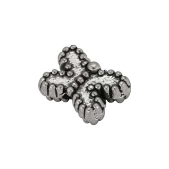 Metallperle (Schmetterling), 7X6mm, silberfarben 