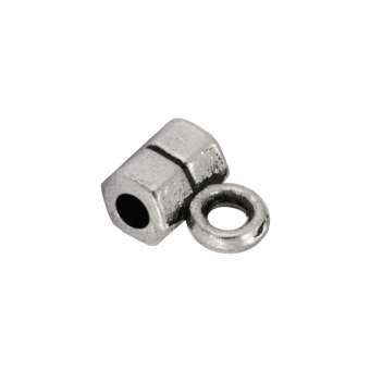Anhängerhalter, 10X10mm, Metall, silberfarben 