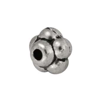 Metallperle, 6mm, silberfarben 