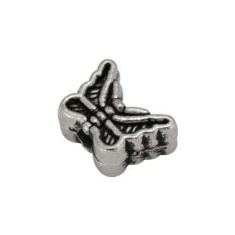 Metallperle (Schmetterling), 5X7mm, silberfarben 