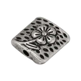 Metallperle, 10X4mm, silberfarben 