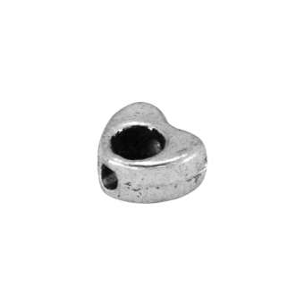 Metallperle (Herz), 5X6mm, silberfarben 