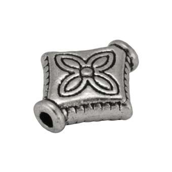 Metallperle, 10X9mm, silberfarben 