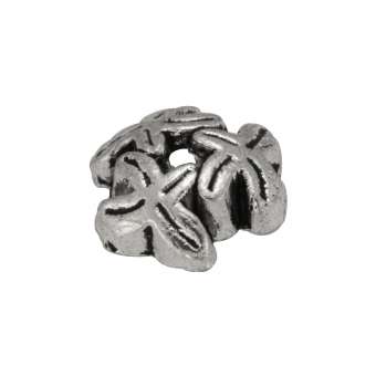 Perlenkappe, 4X8mm, Metall, silberfarben 