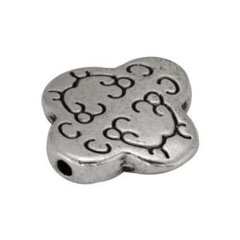Metallperle, 12X12mm, silberfarben 