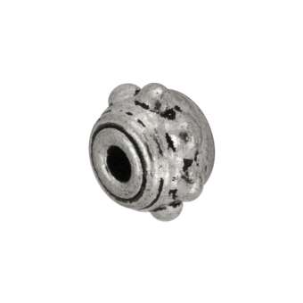 Metallperle, 7X5mm, silberfarben 