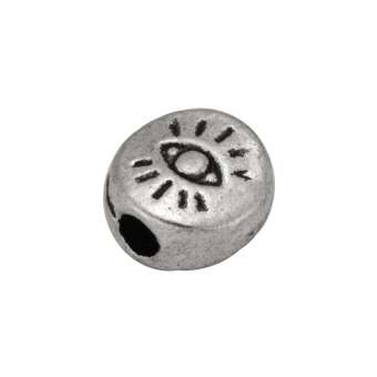 Metallperle (sehendes Auge), 6X4mm, silberfarben 