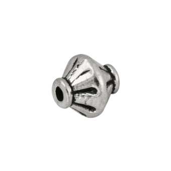 Metallperle, 6X5mm, silberfarben 