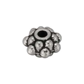 Metallperle, 6X4mm, silberfarben 