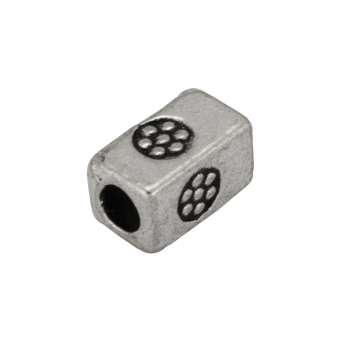Metallperle, 4X7mm, silberfarben 