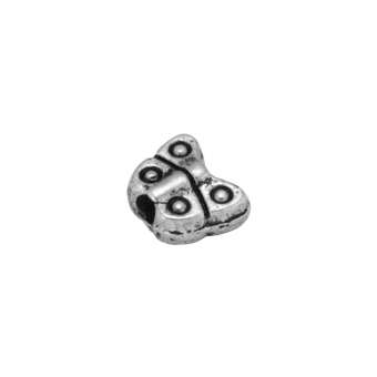 Metallperle (Schmetterling), 4X5mm, silberfarben 