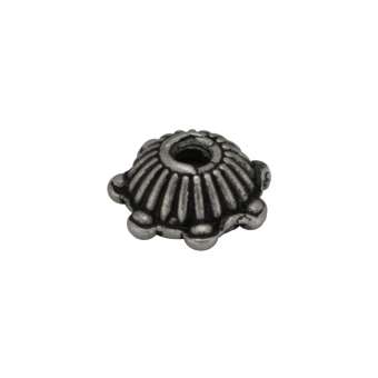 Perlenkappe, 6X2mm, Metall, silberfarben 