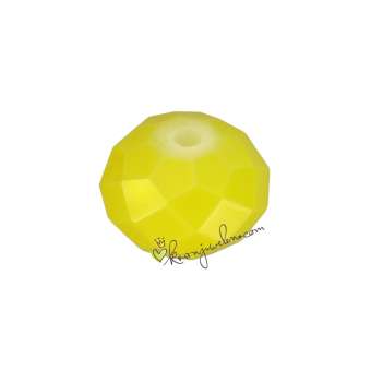 Glasschliffperle (emailliert), briolette, 8X6mm, zitronengelb zitronengelb