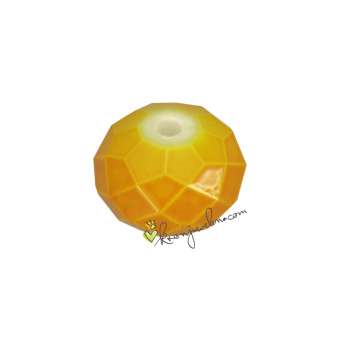 Glasschliffperle (emailliert), briolette, 8X6mm, honigfarben honigfarben